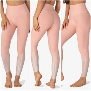 Beyond Yoga Alloy Ombre High Waist Specked Pink/Silver Leggings size small